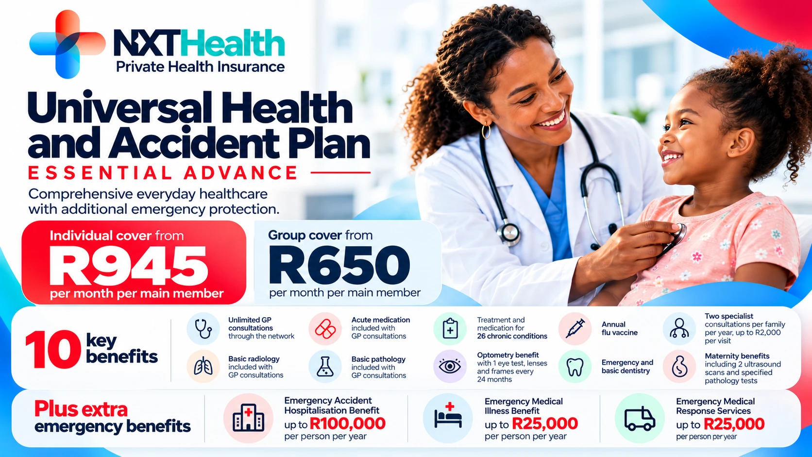 Universal Health Essential Advance plan creative